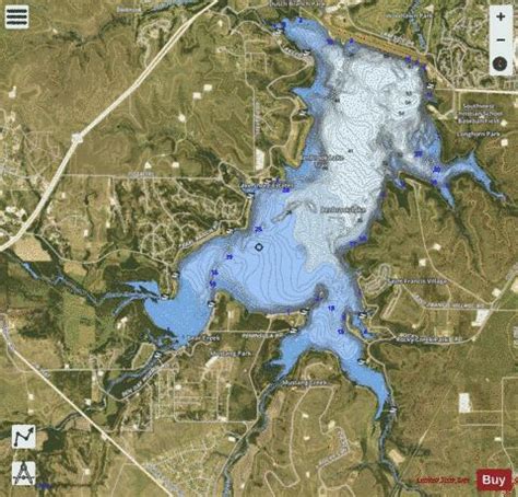 benbrook lake depth map.